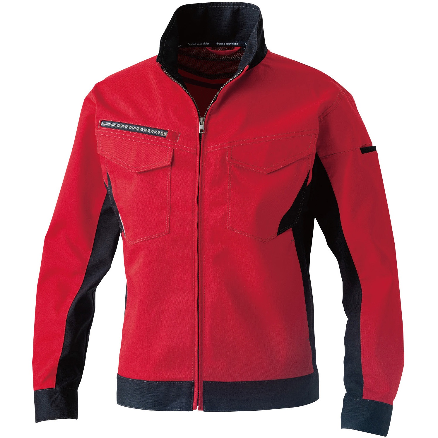 3472-00 長袖ブルゾン 桑和 レッド色 6L着丈72cm  3472-00