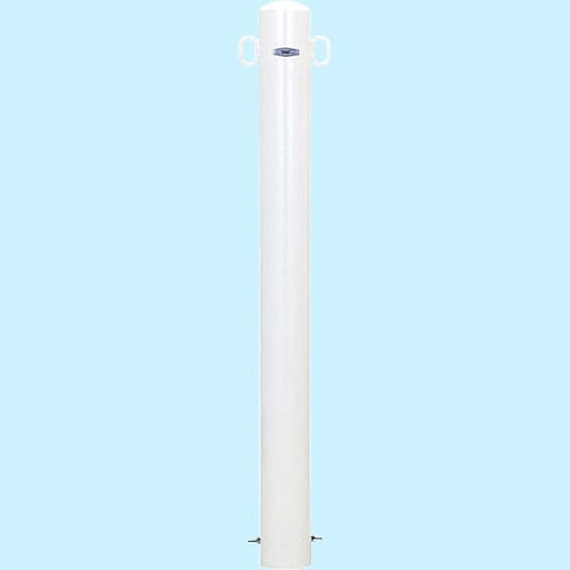 54-A 白 バリカー ピラー型(スチール製) 帝金 白色焼付塗装