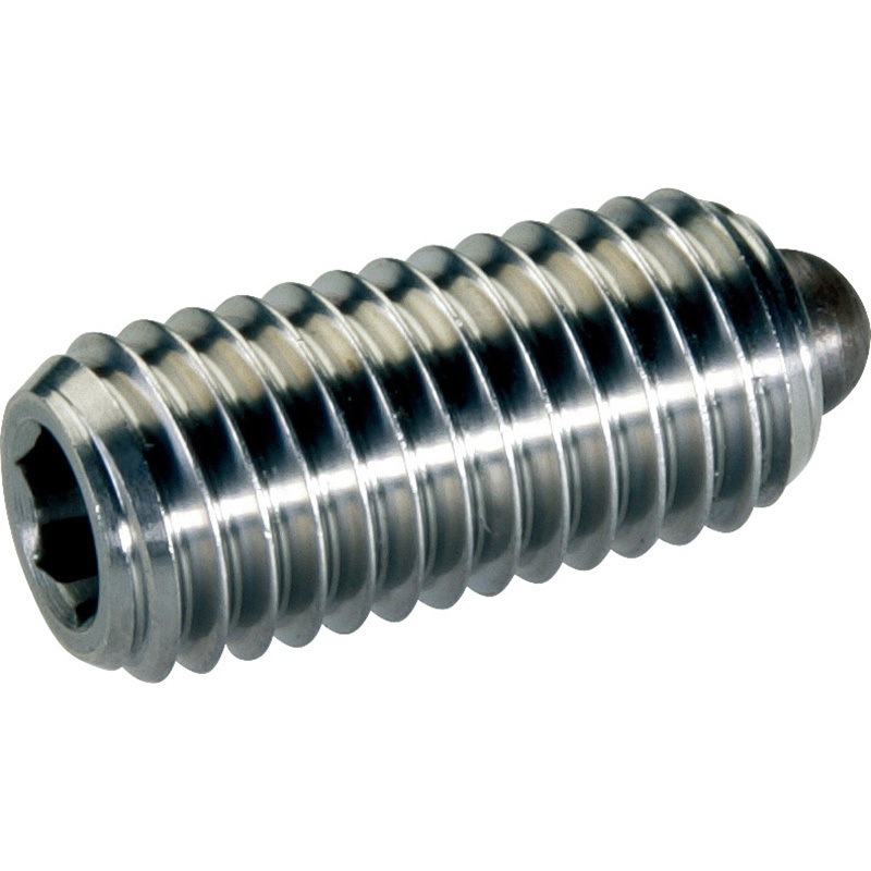 2B030.0154 スプリング・プランジャ、スラストピン、六角穴付インチサイズ/快削鋼、バネ圧：強/0 1個 Roemheld Halder(ロームヘルド・ハルダー) 【通販モノタロウ】 6,792円