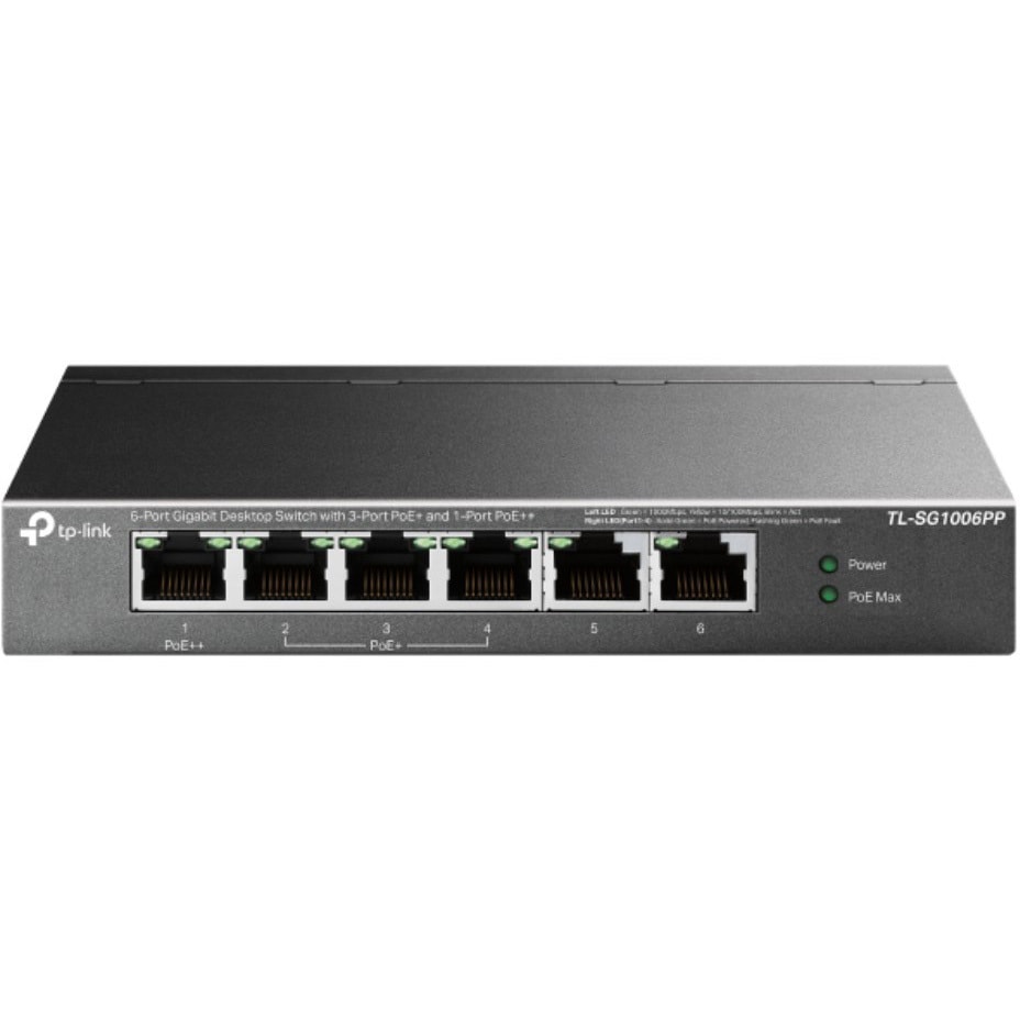 TL-SG1006PP 6ポートギガビットデスクトップスイッチ(PoE+3ポート & PoE++1ポート搭載) 1個 TP-LINK 【通販モノタロウ】