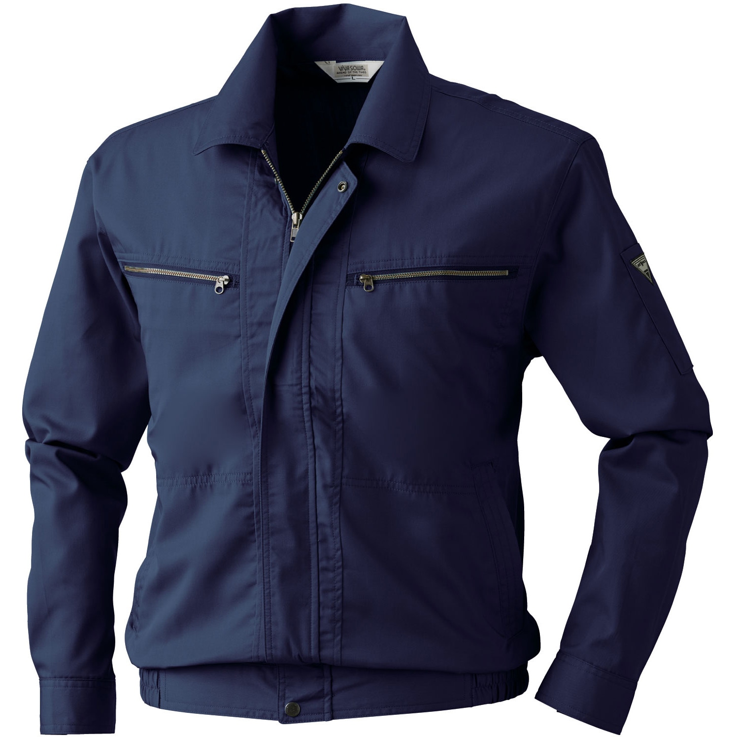 452 VA452 長袖ブルゾン 桑和 混率(%):綿35  ポリエステル65 ネイビー色 4L着丈70cm