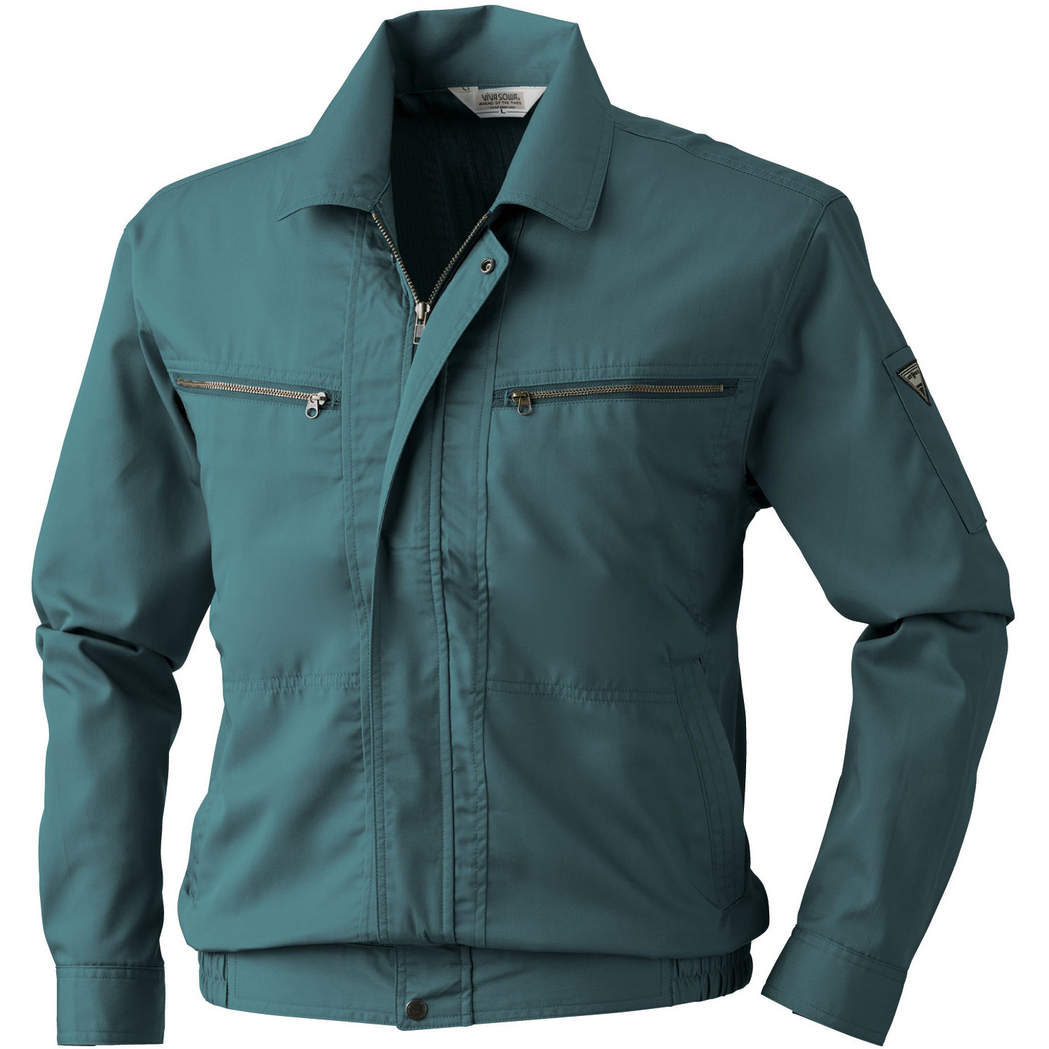 452 VA452 長袖ブルゾン 桑和 混率(%):綿35  ポリエステル65 ダークグリーン色 L着丈66cm