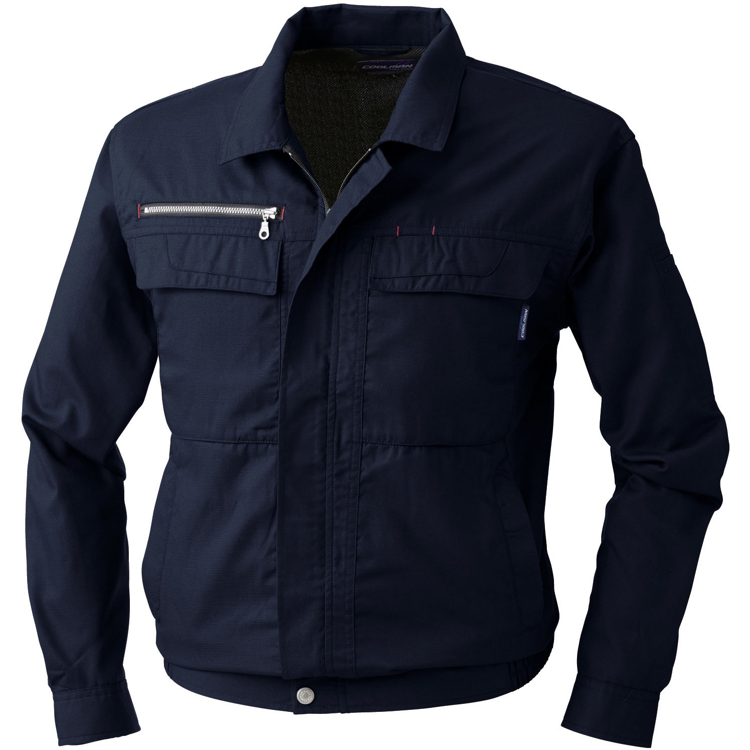 633 633 長袖ブルゾン 桑和 混率(%):綿30  ポリエステル70 ネイビー色 LL着丈68cm