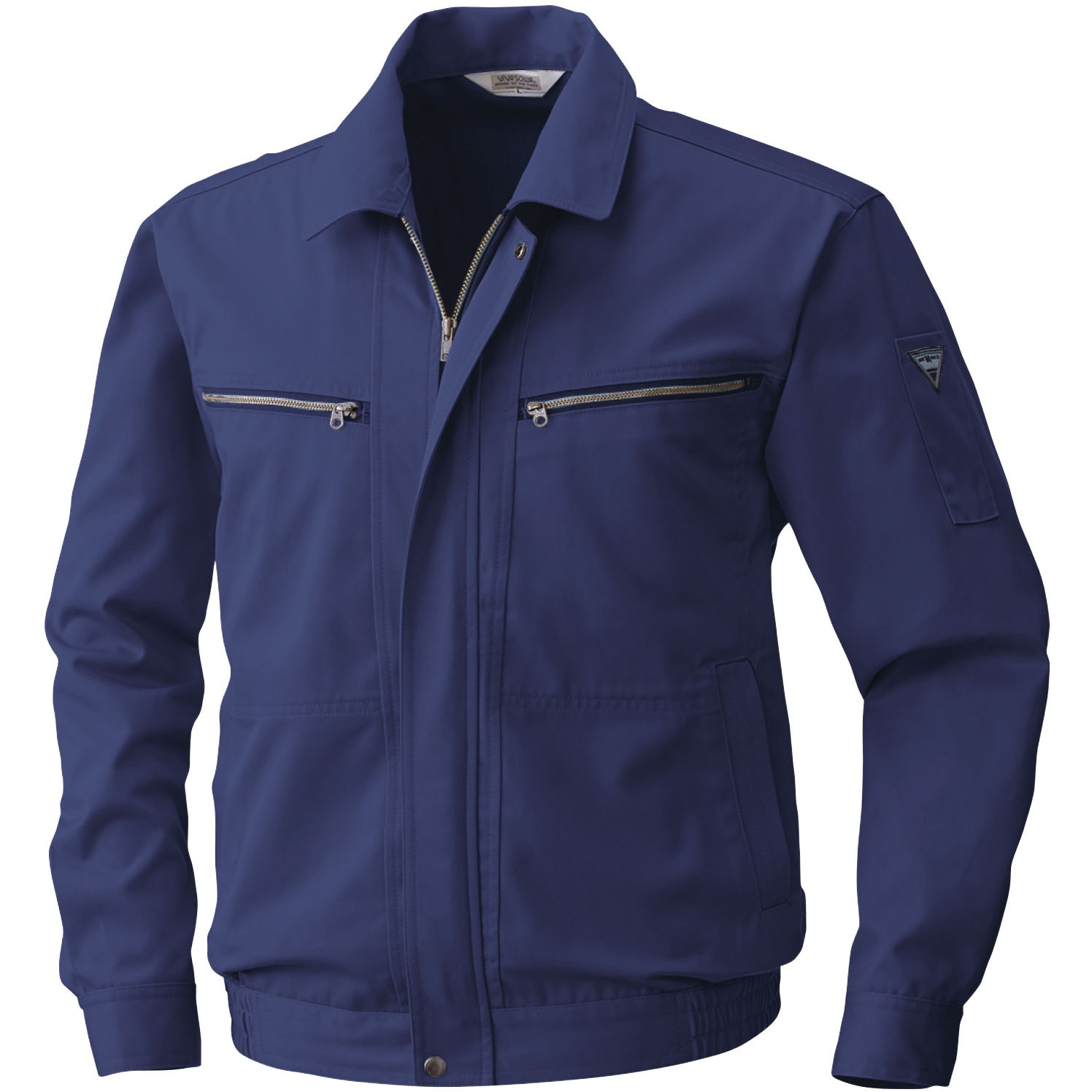 4441 4441 長袖ブルゾン 桑和 混率(%):綿35  ポリエステル65 定番 ネイビー色 M着丈64cm