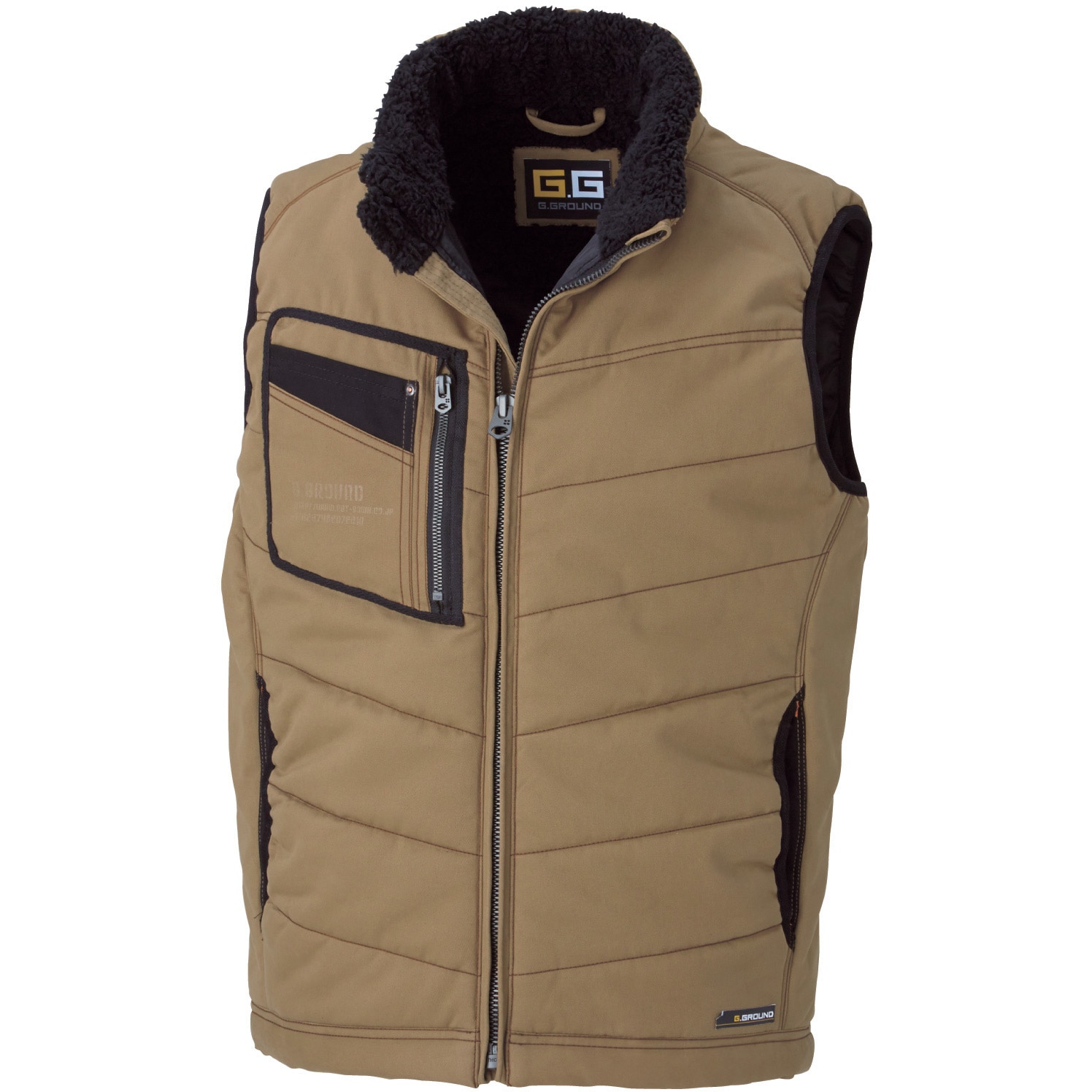 5106 5106 防寒ベスト 桑和 ブラウン色 4L着丈67cm