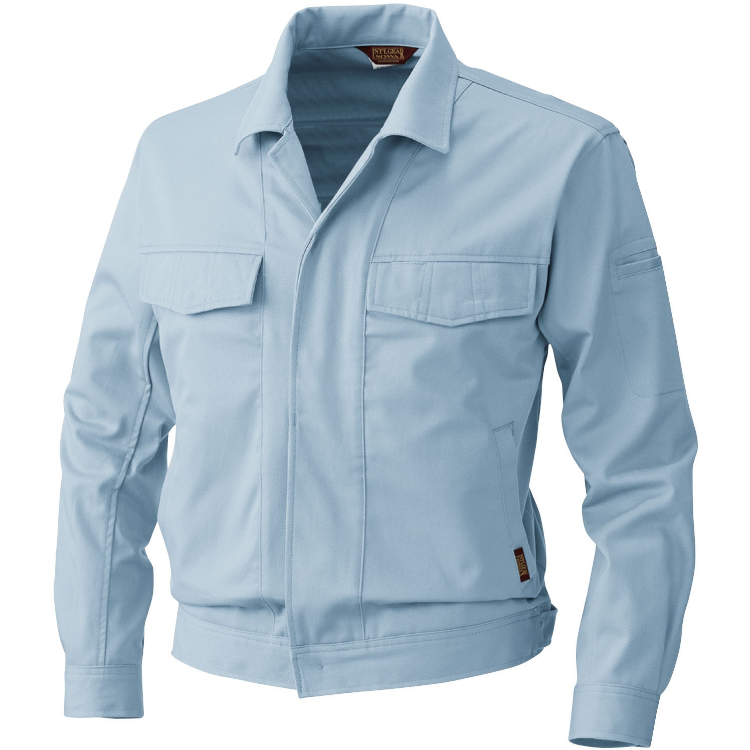 5332 5332 長袖ブルゾン 桑和 綿100% 樹脂ボタン 定番 モスグリーン色 6L着丈66cm