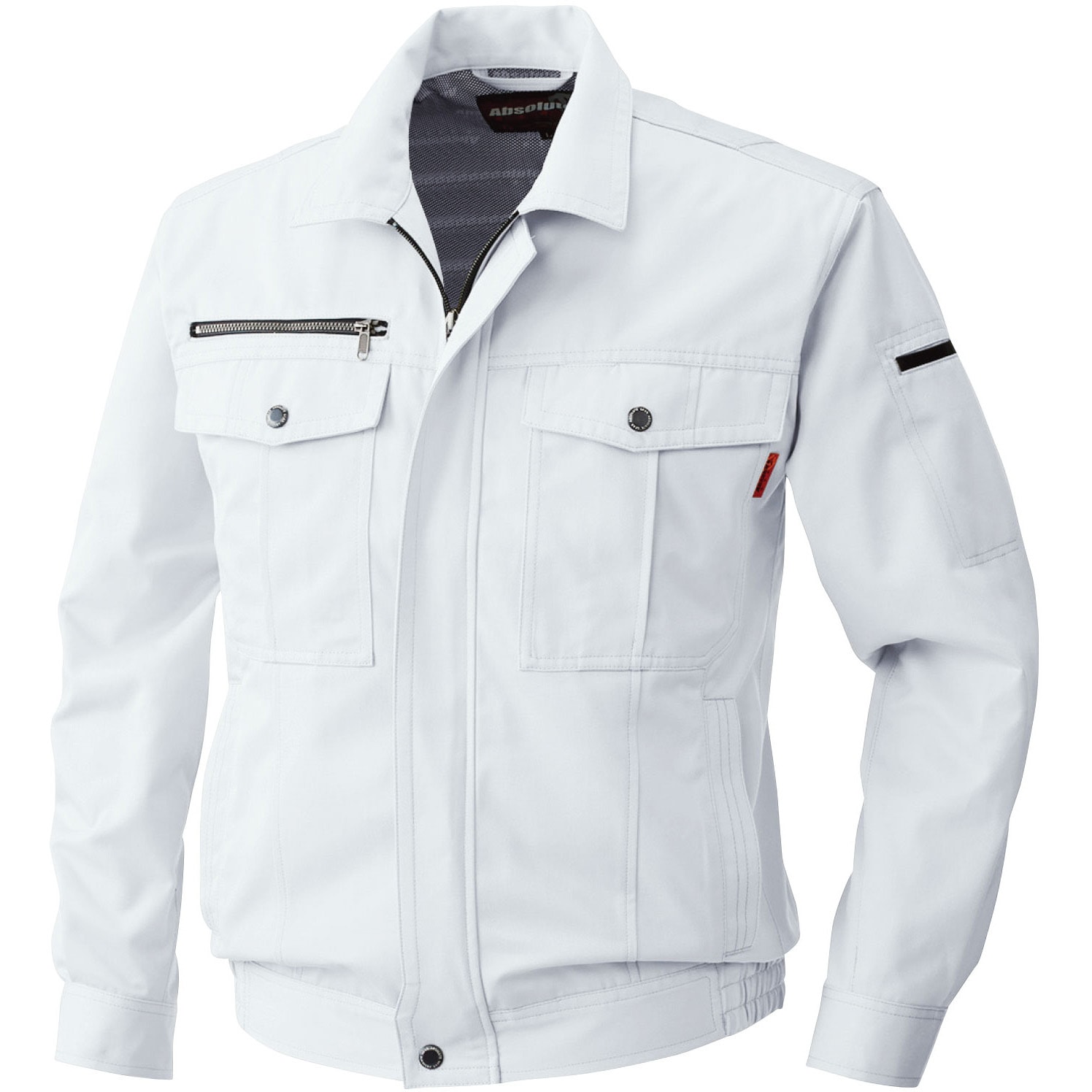 6113 6113 長袖ブルゾン 桑和 混率(%):綿35  ポリエステル65 定番 シルバーグレー色 6L着丈70cm