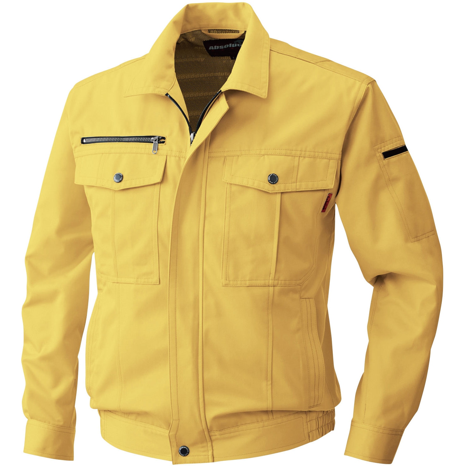 6113 6113 長袖ブルゾン 桑和 混率(%):綿35  ポリエステル65 定番 マスタード色 8L着丈72cm