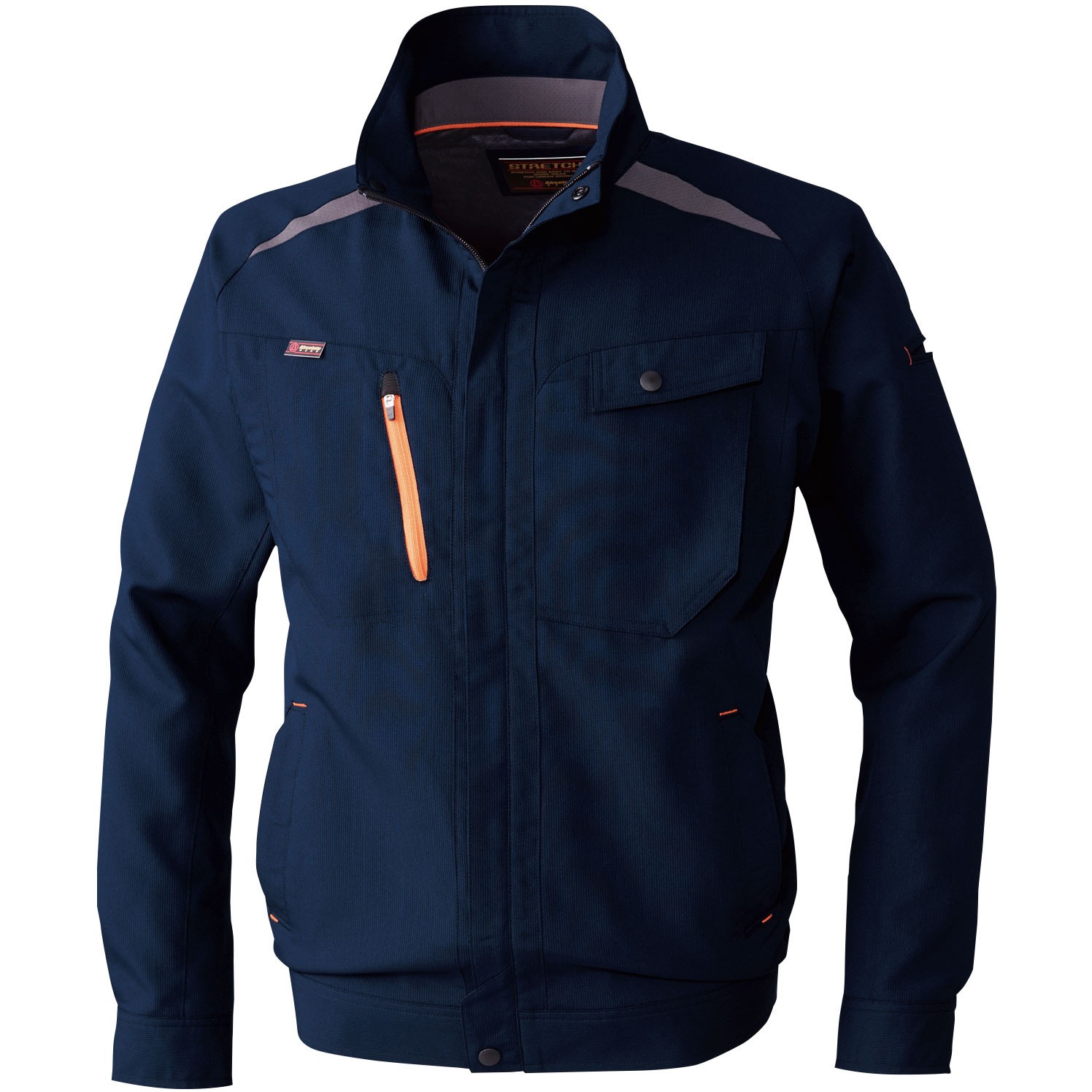 7443 7443 長袖ブルゾン 桑和 ポリエステル100% 定番 ネイビー色 4L着丈70cm