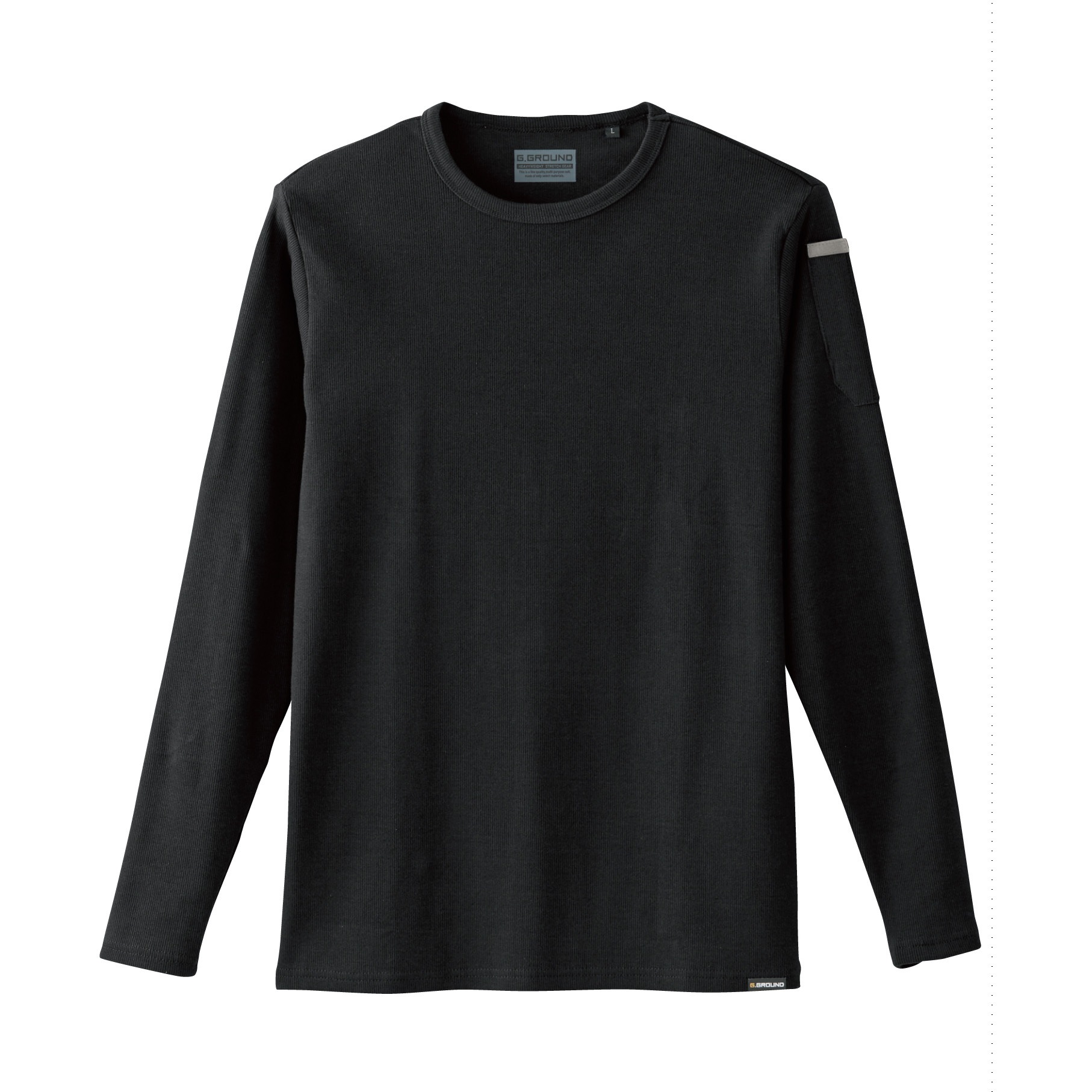 50712 50712 長袖Tシャツ 桑和 混率綿95 ポリウレタン5% ブラック色