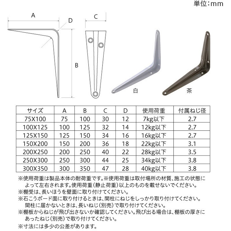300×500 カウンターブラケット 八幡ねじ L型 - 【通販モノタロウ】