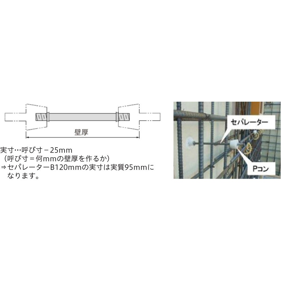 350mm セパレーター B 1セット(10本×2パック) 八幡ねじ 【通販