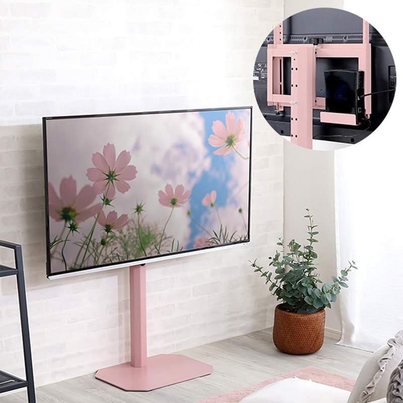 OKOTG-SET-PK 大人かわいいインテリア 八角テレビスタンドロータイプ 