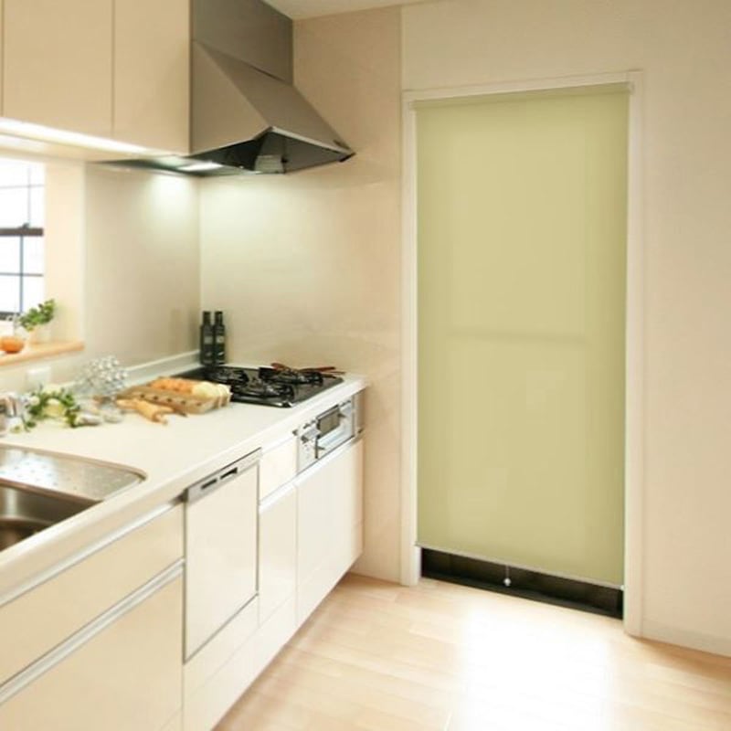 壁空け不要!つっぱりロールスクリーン 幅90cm(採光タイプ) ホーム