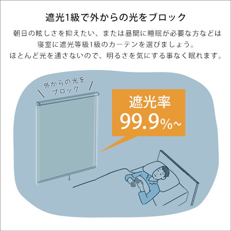 SH-16-S90-BE 壁空け不要!つっぱりロールスクリーン 幅90cm(遮光タイプ