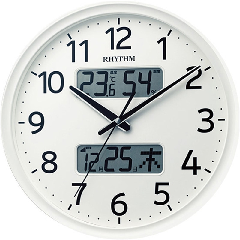 SH-11-03SR03-WH 掛け時計 電波時計 温度湿度計・カレンダー表示 ホワイト 1台 ホームテイスト 【通販モノタロウ】 7,038円
