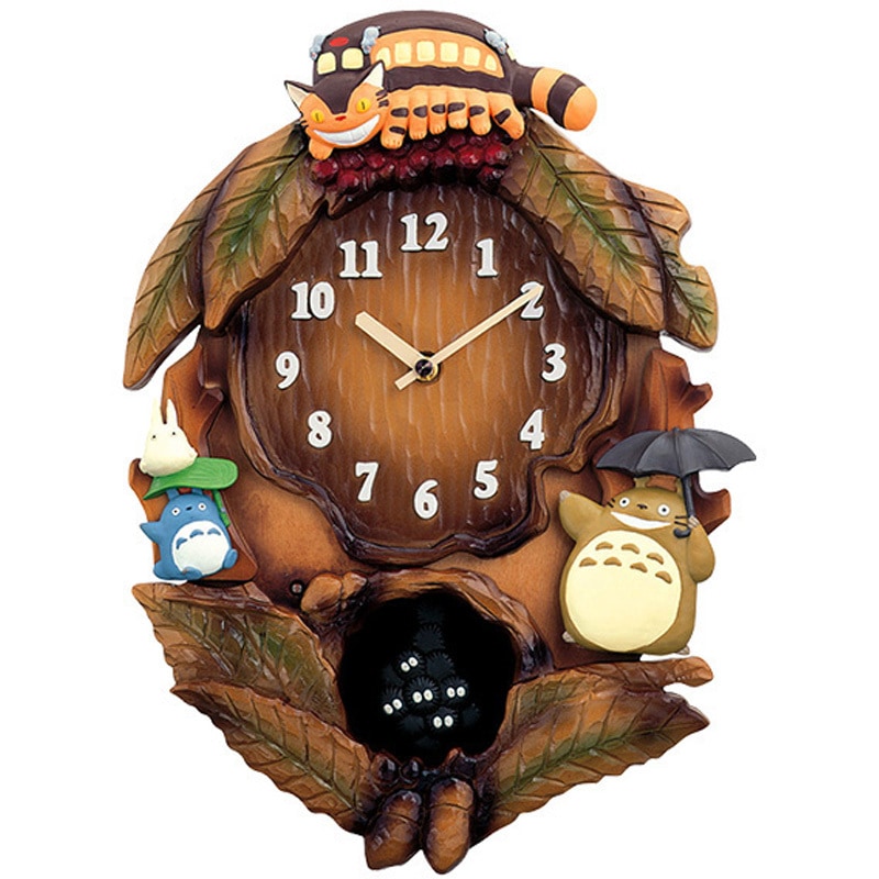 トトロ　掛け時計 木の葉と動物デザイン トトロ 掛け時計 木の葉と動物デザイン トトロ 掛け時計 木の葉と動物