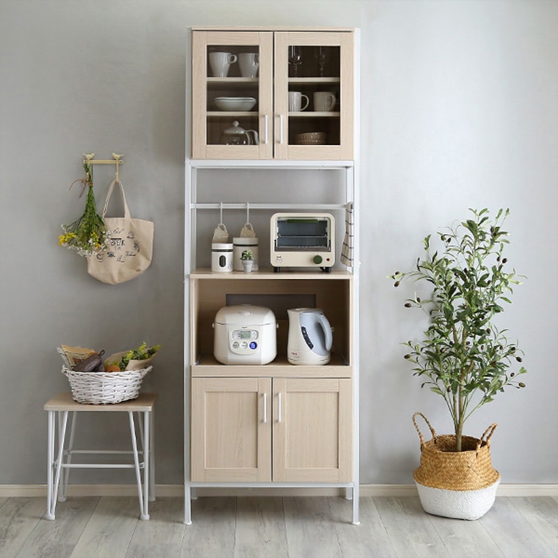 FRA-1860-WOK さわやかなオシャレスリム食器棚 ホームテイスト