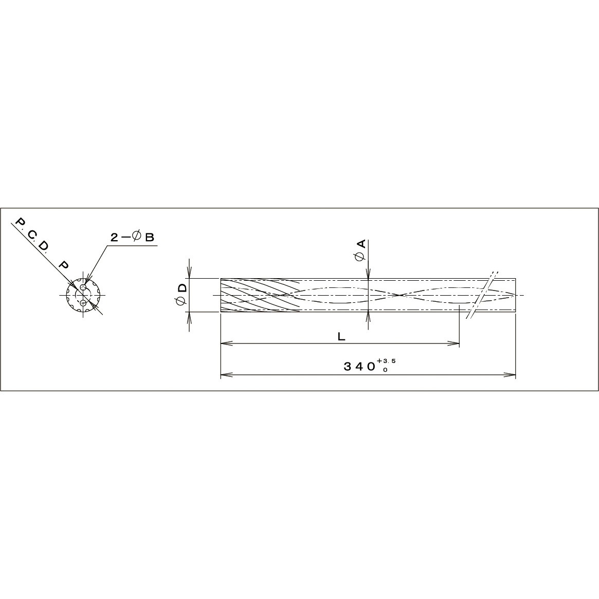 RBH060-340-SP230 超硬ねじれ30°スパイラル油穴付丸棒 DIJET(ダイジェット工業) 外径6.9mm全長340mm 5,698円