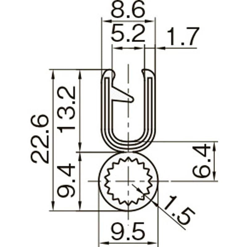 TSEB480C-L1 一体成型トリムシールTSE-Cシリーズ メーターカット