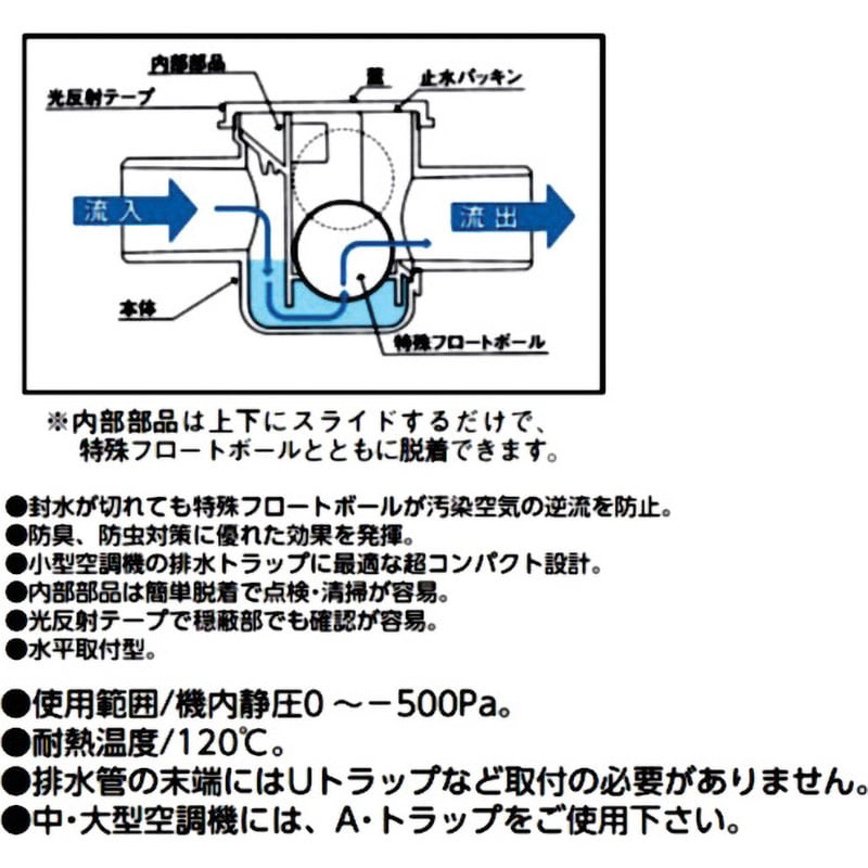 D-CT40A C・トラップ(水平取付型) アウス 寸法40mm D-CT40A - 【通販モノタロウ】