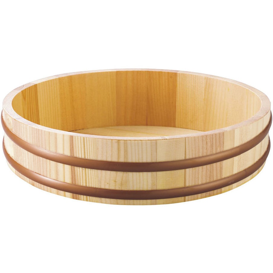 木桶 30007 天然木盛込桶 クリアー(樹脂タガ仕様)桶のみ 1個 用美(ヤマコー