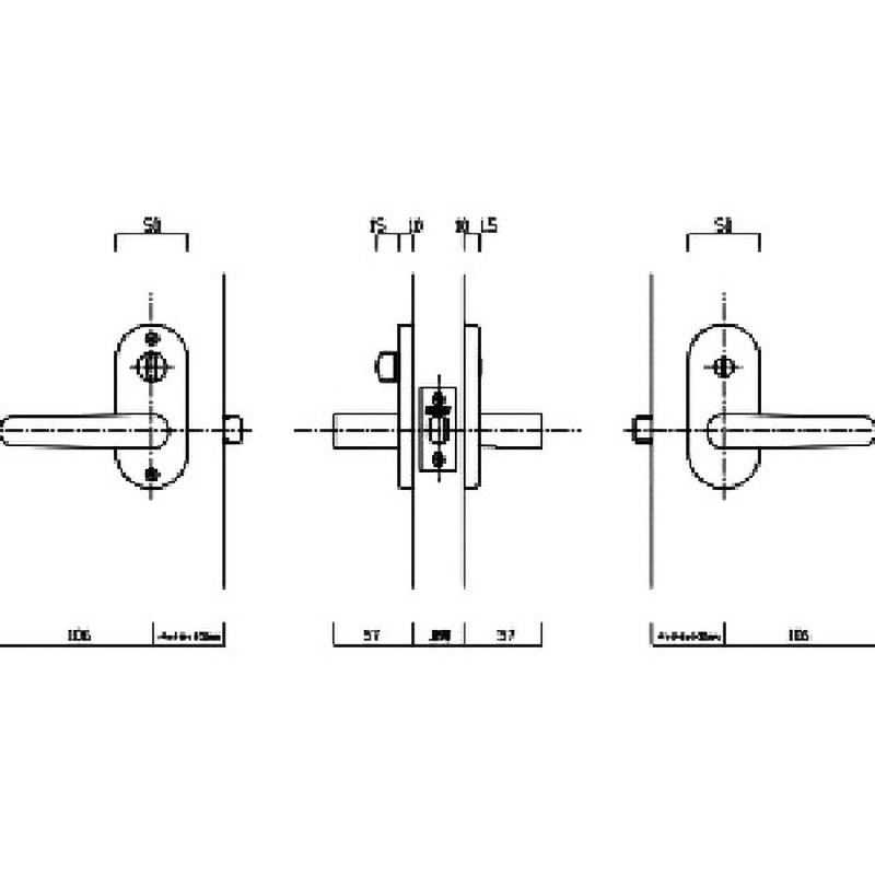 L-B112-WB リヴィエール B1 間仕切錠 小判座 長沢製作所 1個 L-B112-WB