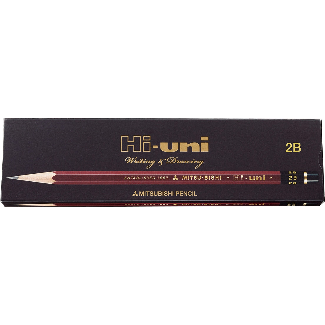 HUKN2B 鉛筆 Hi-uni(ハイユニ) uni(三菱鉛筆) 芯色:黒 一般用 2B 1箱