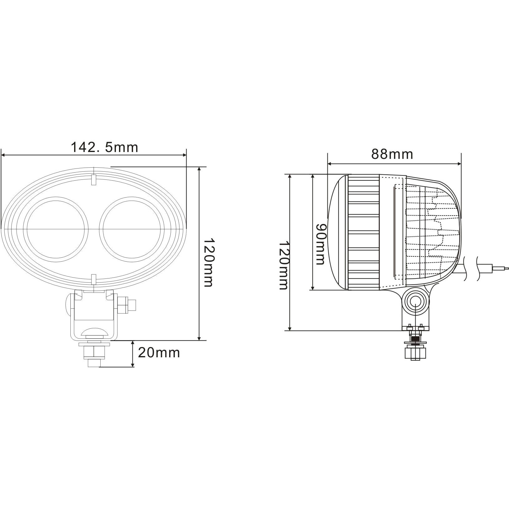 御矢車(ヨット印) フォークリフトライト 矢印タイプ 1個 モノタロウ 【通販