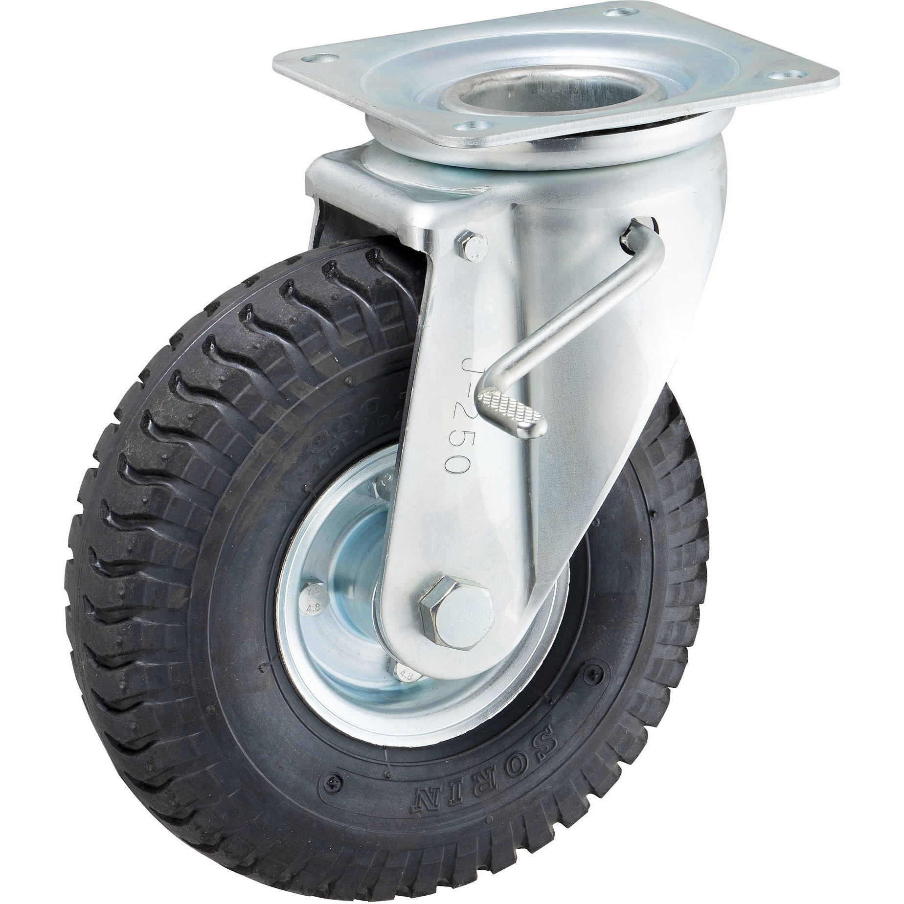 HLJB3.00-4-AL HLJB型 産業車輌用ストッパー付旋回キャスター ウカイ(岐阜産研工業) 単輪 車輪径248mm車輪幅73mm