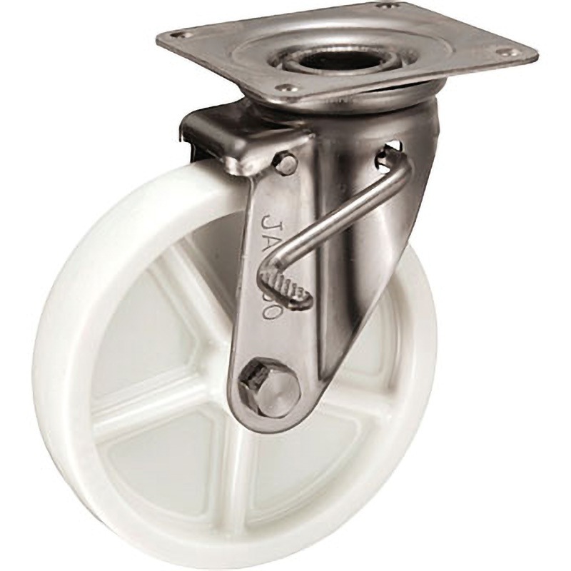 PNUDJAB-200 JAB型 ステンレス製ストッパー付旋回キャスター ウカイ(岐阜産研工業) 車輪径200mm車輪幅42mm  PNUDJAB-200 17,447円