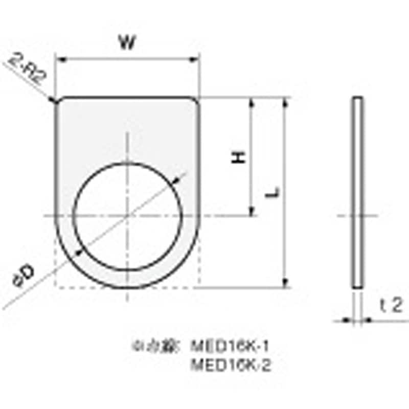MED22-1 銘板 ダルマ銘板(無地) 岩田製作所 透明アクリル(裏面白地) 丸