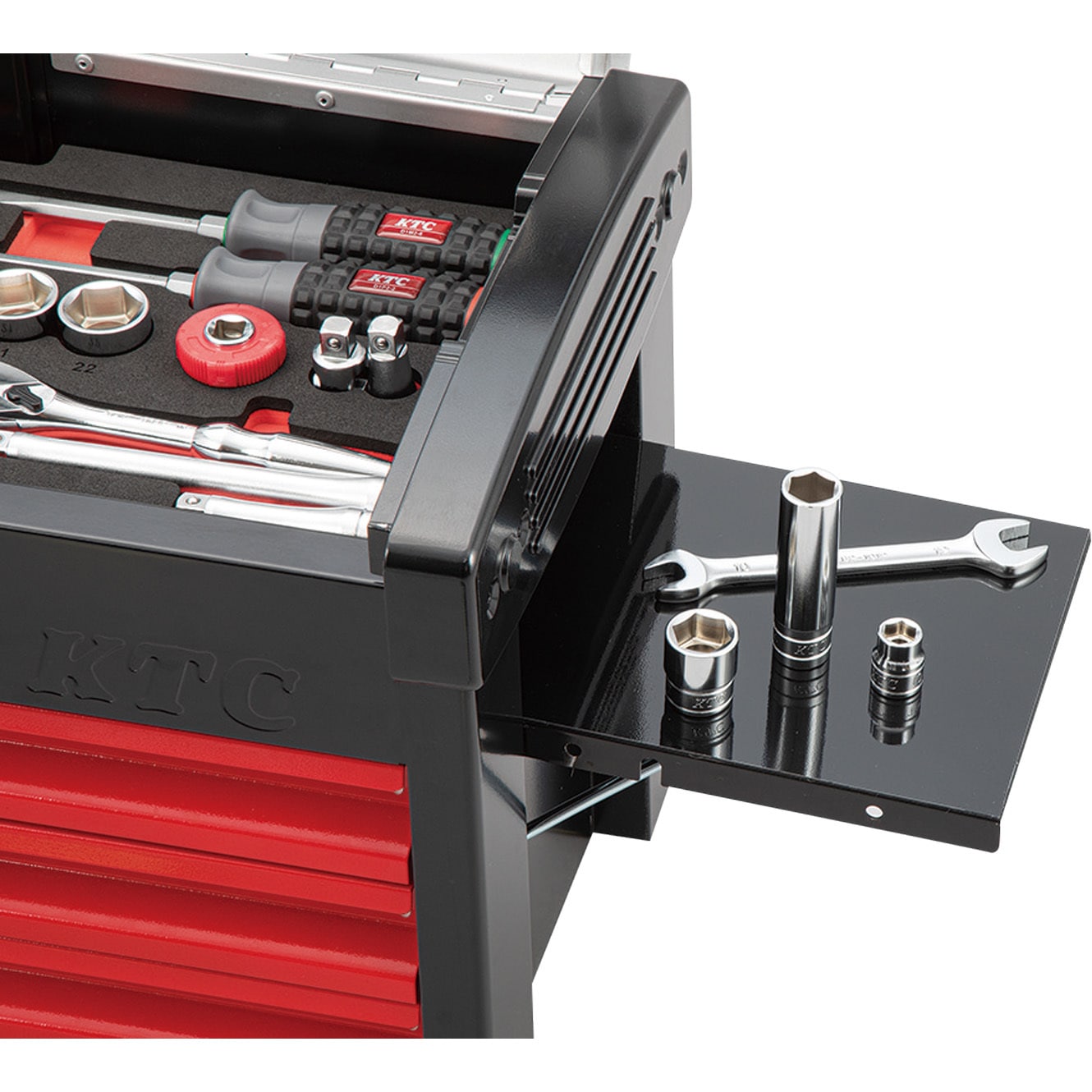 在庫有 KTC ツールチェスト EKR-103GR2 グリーン×ブラック　ツールケース 工具箱 EKR-103A スチール製工具箱 チェスト(3段3引出し) シルバー×レッド