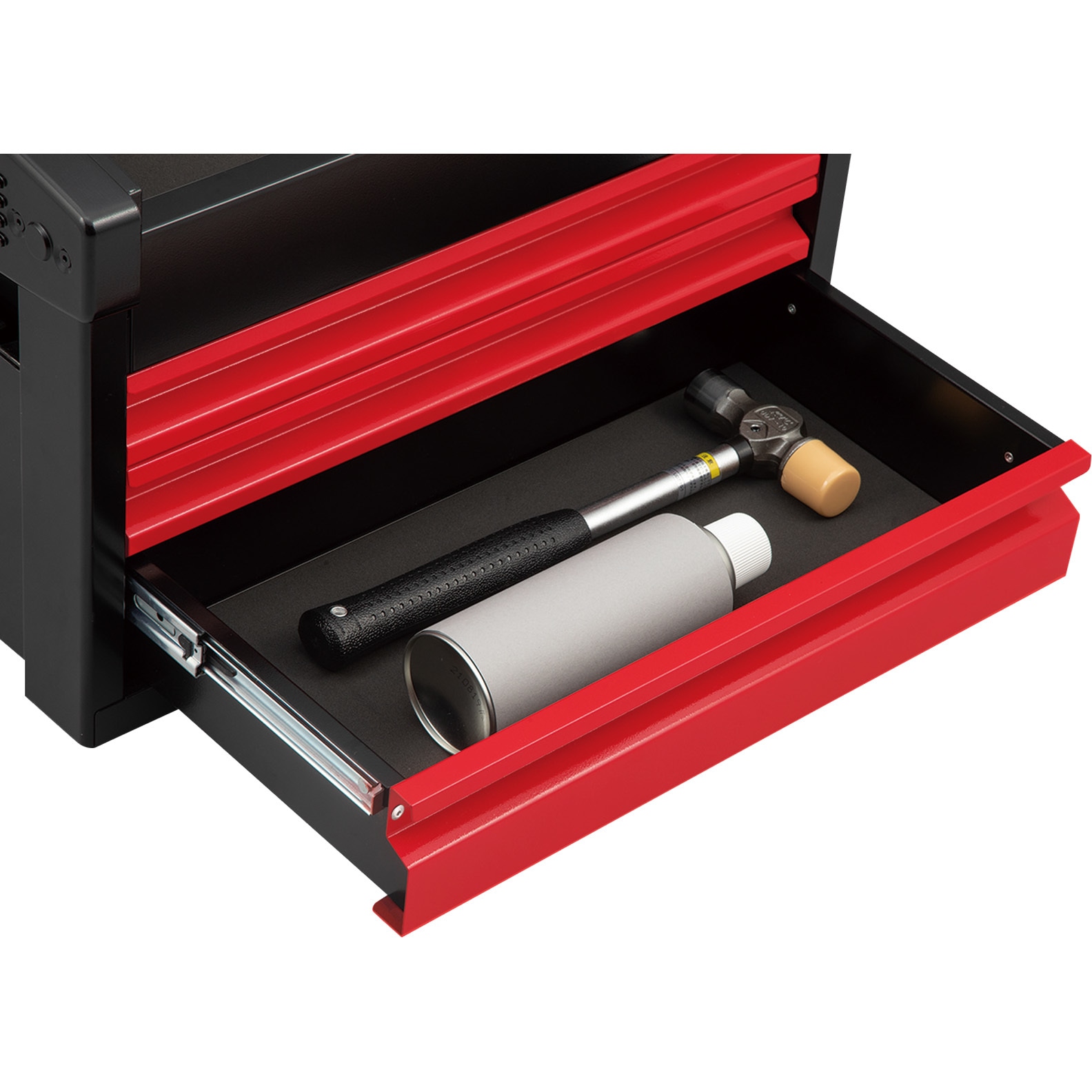 EKR-103A スチール製工具箱 チェスト(3段3引出し) シルバー×レッド