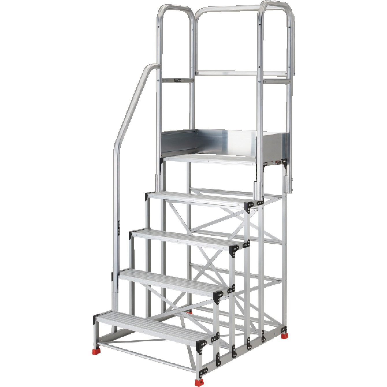 TSF-51015-TKS300 アルミ製作業用踏台 5段 階段片手すり天場三方