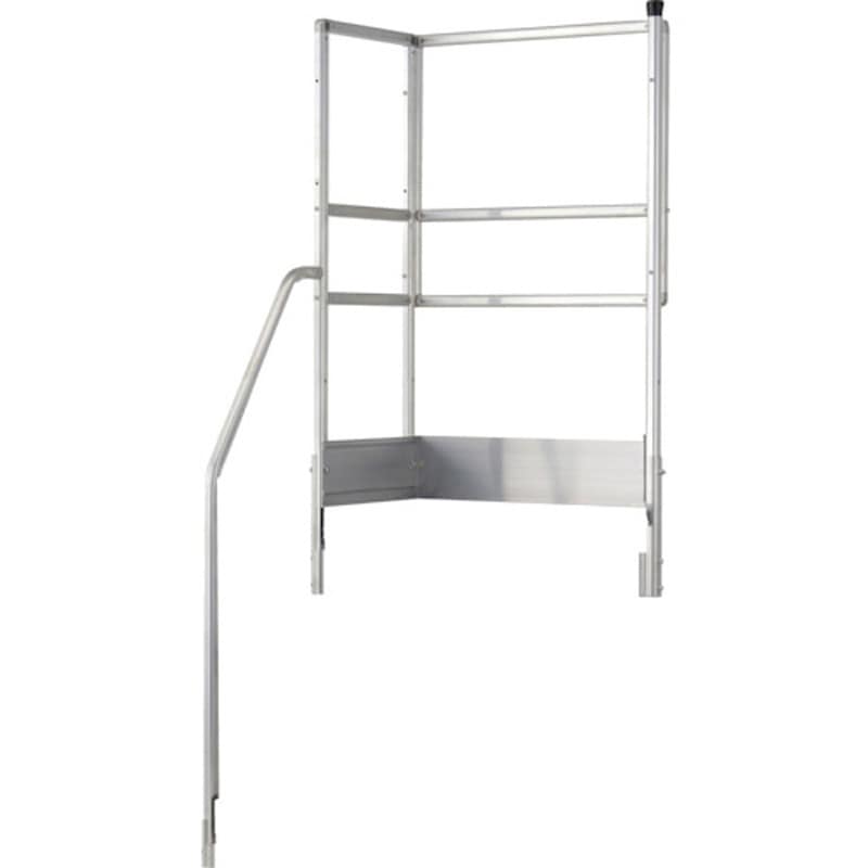 TRUSCO アルミ製作業用踏台 TSF-41012-TKL300 4段 高さ1.2m 天板寸法1000×400 段高300mm 階段片手すり天場二方付き