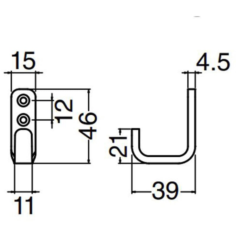 鉄製L形フック ブラック MIZUKAMI(水上) フック(吊り金具) 【通販