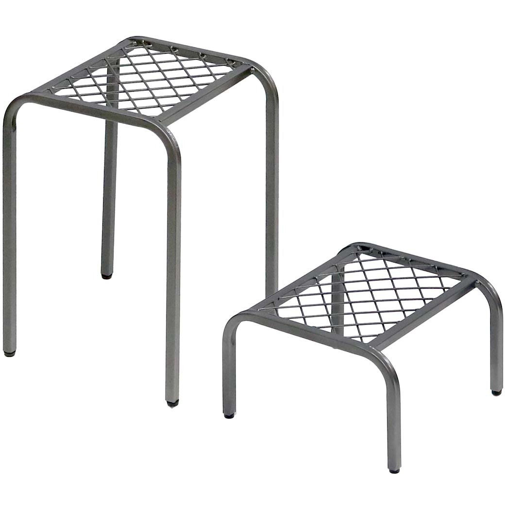 TW010-2PS-GRY プランタースタンド アイアンメッシュ2タイプセット