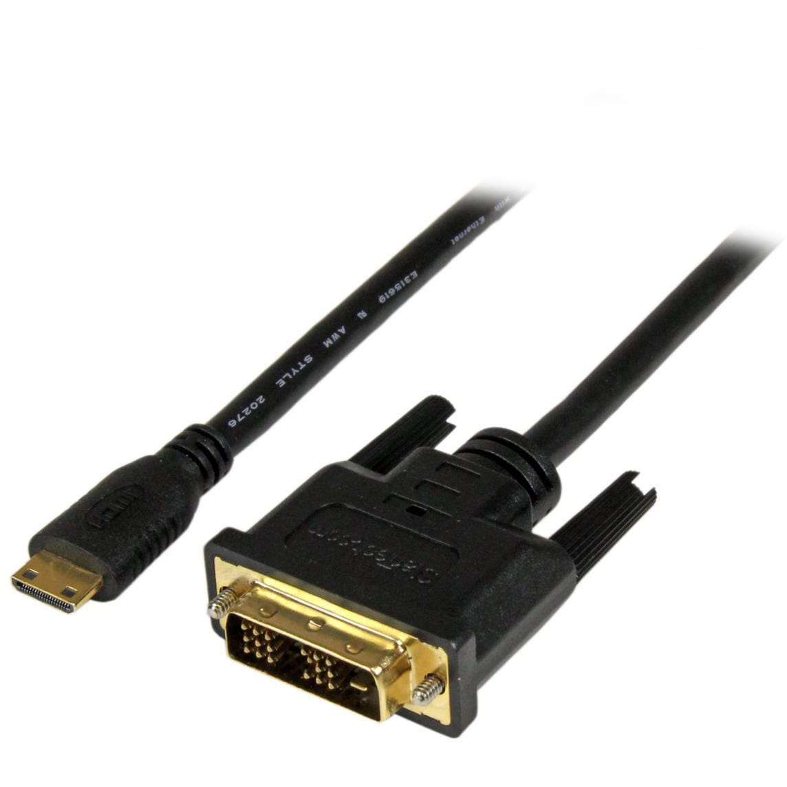 Mini Hdmi Dvi D変換ケーブル 2m オス オス 幅 39 5mm 高さ 1 5cm