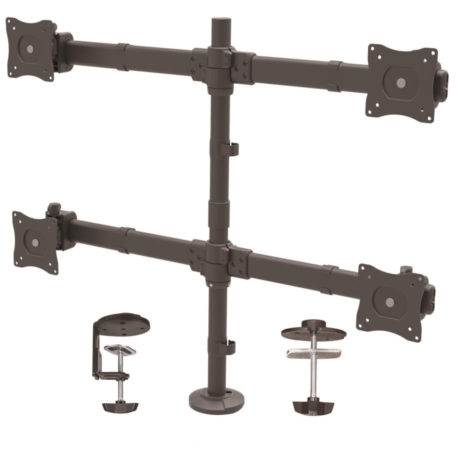 ARMQUAD マルチ液晶モニターアーム 4面(2x2)対応 多関節 クランプ式/グロメット式固定 StarTech.com ブラック色