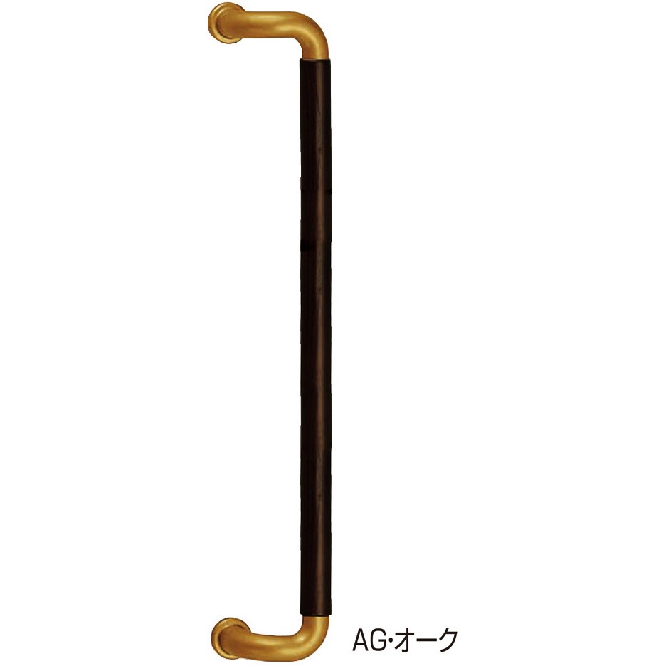 No.121 L型ハーモニー取手 No.121 シロクマ AG/オーク仕上 サイズ425高さ57mm 1組(2本)