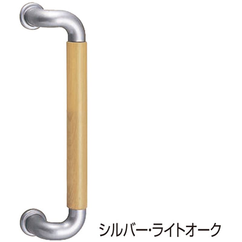 No.131 L型ビッグハーモニー取手 No.131 シロクマ シルバー/ライトオーク仕上 高さ70mmサイズ300 1組(2本)