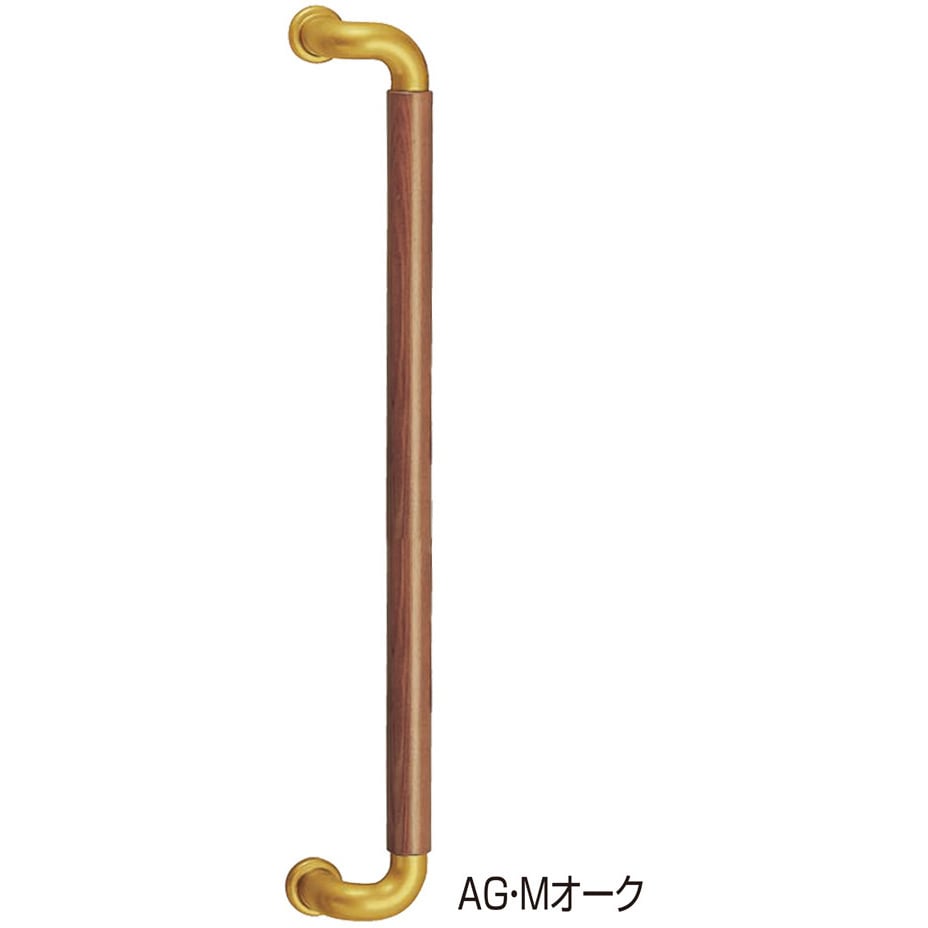 No.131 L型ビッグハーモニー取手 No.131 シロクマ AG/Mオーク仕上 サイズ600高さ70mm 1組(2本)