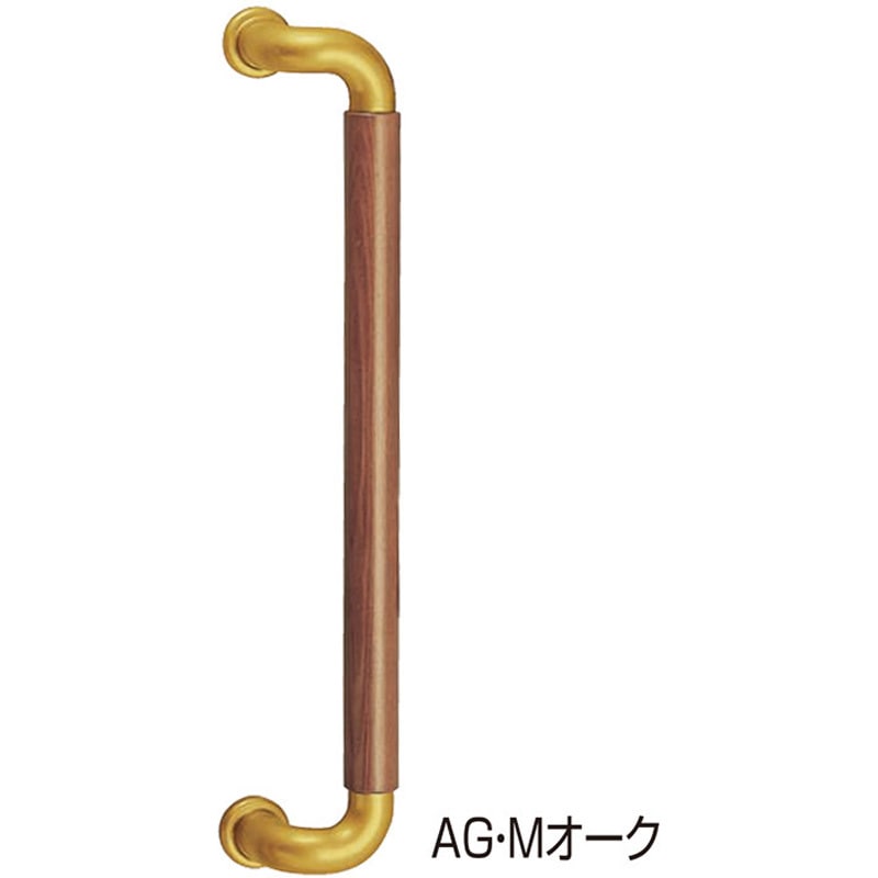 No.131 L型ビッグハーモニー取手 No.131 シロクマ AG/Mオーク仕上 サイズ425高さ70mm 1組(2本)