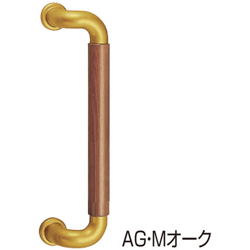 No.131 L型ビッグハーモニー取手 No.131 シロクマ AG/Mオーク仕上 サイズ300高さ70mm 1組(2本)