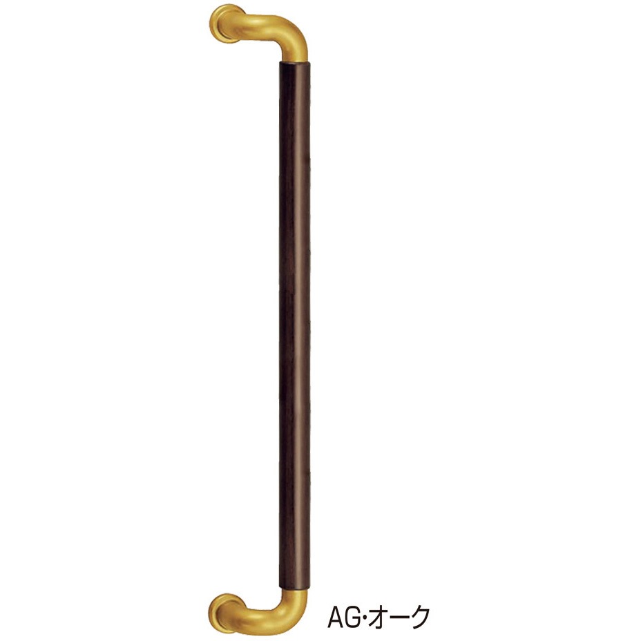 No.131 L型ビッグハーモニー取手 No.131 シロクマ AG/Mオーク仕上 サイズ600高さ70mm 1組(2本)