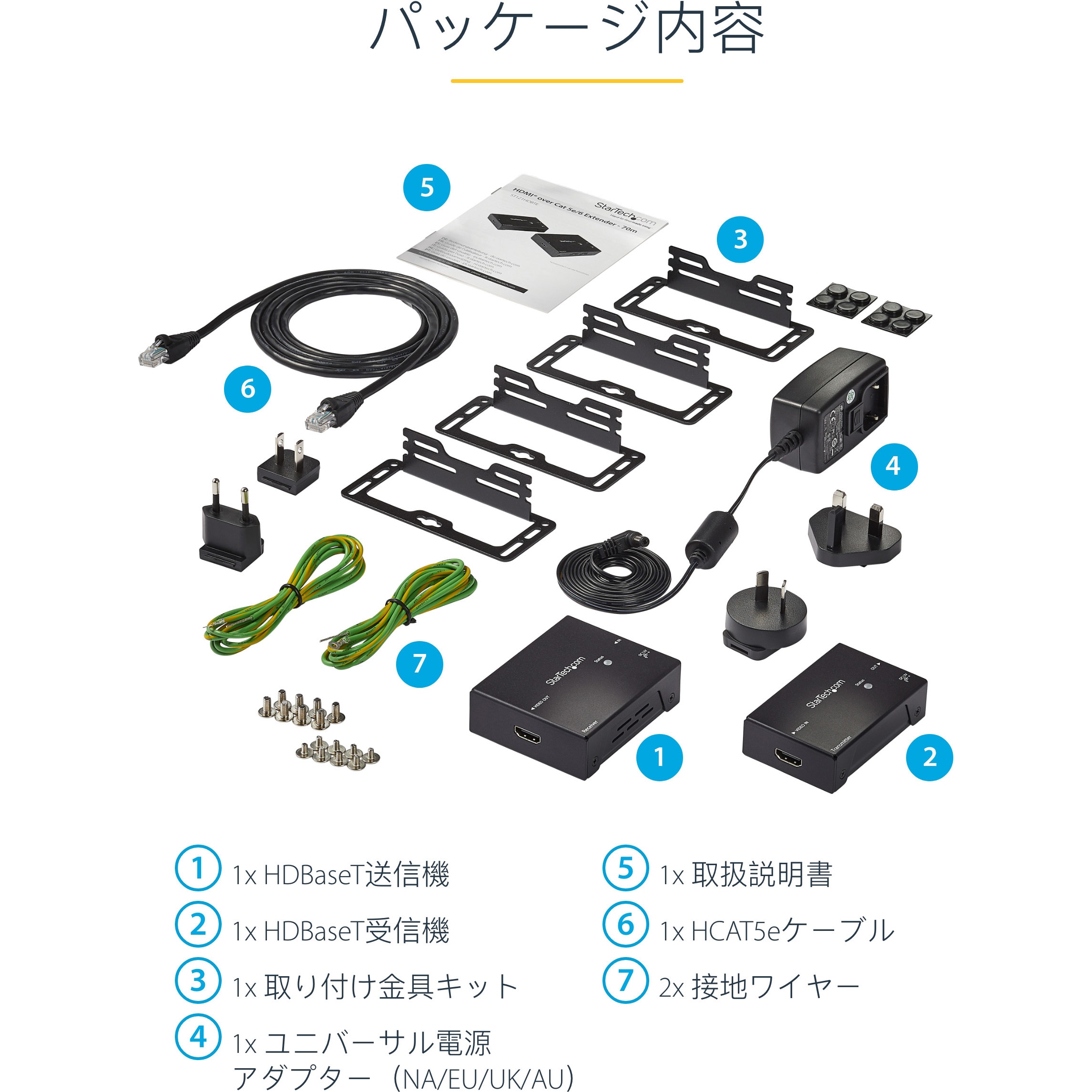 ST121HDBTE Cat5ケーブル対応HDMIエクステンダー延長器 HDBaseT規格