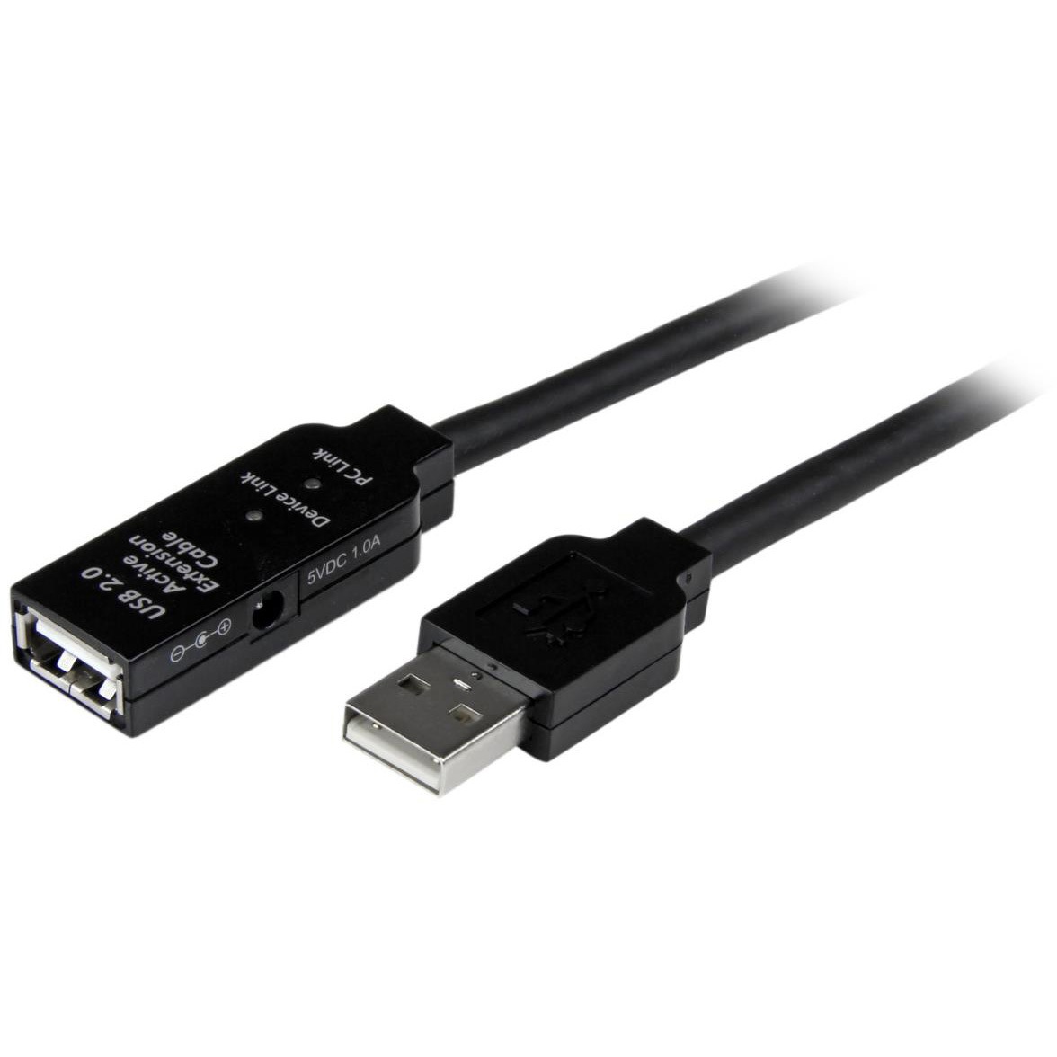 USB2AAEXT20M USB 2.0 アクティブ延長ケーブル 20m Type-A(オス/メス) StarTech.com ブラック色