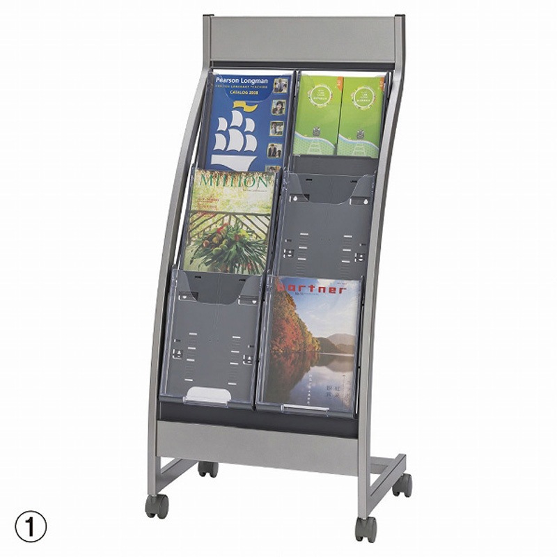 6912-108 パンフレットスタンド 湾曲3段ロータイプ ストア・エキスプレス ホワイト色   6912-108