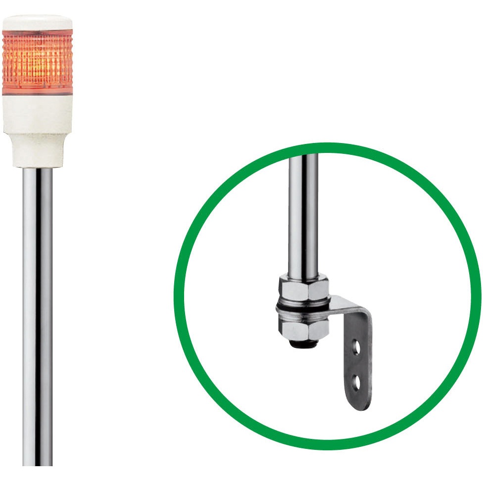 LOUT-24W-1-R 積層式LED表示灯 Φ40 LOULシリーズ 壁付 アロー(シュナイダーエレクトリック) クリアグローブタイプ仕様 ポール取付/標準L金具 1段 赤配列 外径40mm